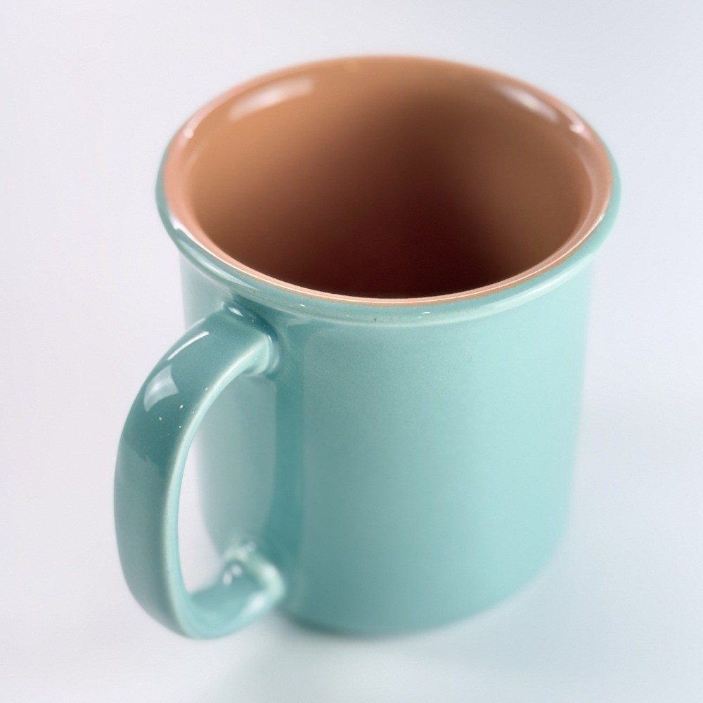 Italian Pagnossin Coffee Mug Turquoise/Teal Terracotta/salmon Tea Cup‎ - Picture 4 of 7